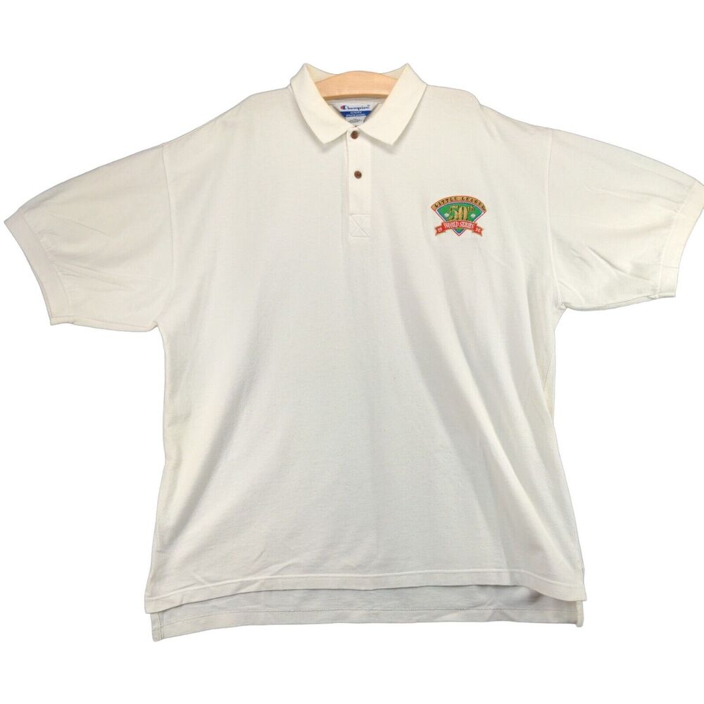 Vintage Champion Little League 1996 World Series Polo shirt SZ XXL White